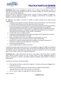 Politica sulla parità di genere - Pluriservice s.p.a.