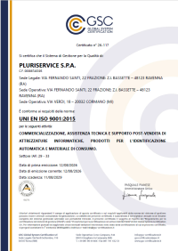 ISO 9001 Pluriservice S.p.A.